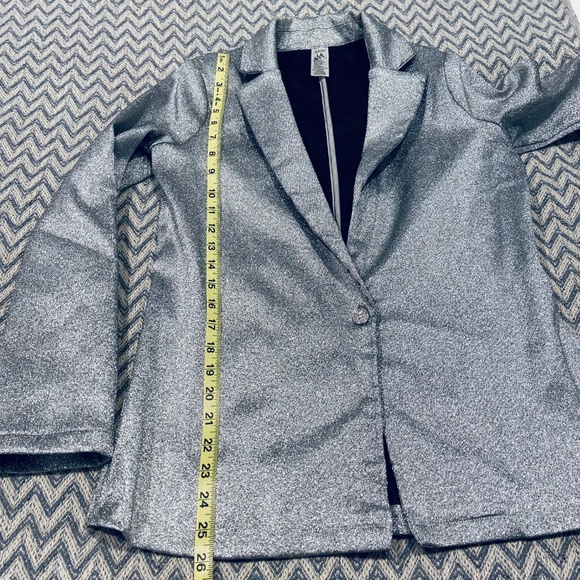 Weissman  Metallic Silver Dance Costume 2-Piece Suit (Blazer & Pants) - Picture 15 of 15